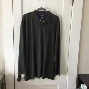 NWT Hunt Club 100% Cotton Long Sleeve Deep Olive Green polo XL Dead-stock